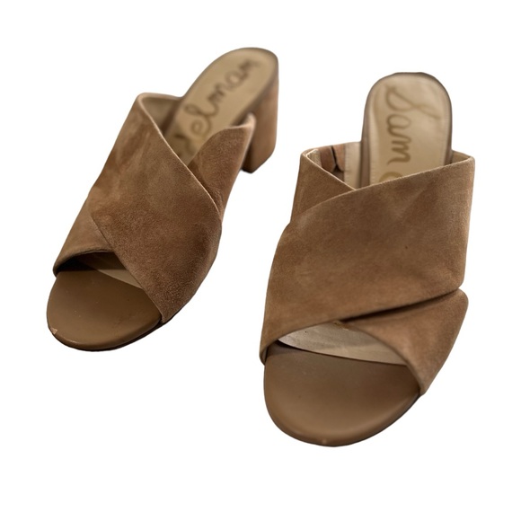Sam Edelman Stanley tan suede Block Heel Mules Size 11 - Picture 2 of 6